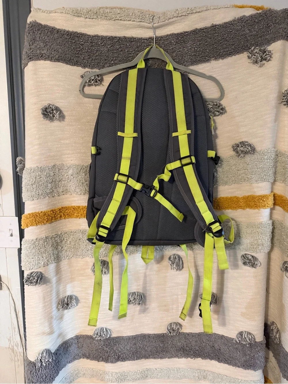 Eddie Bauer Gray & Blue Backpack with Lime Highlights